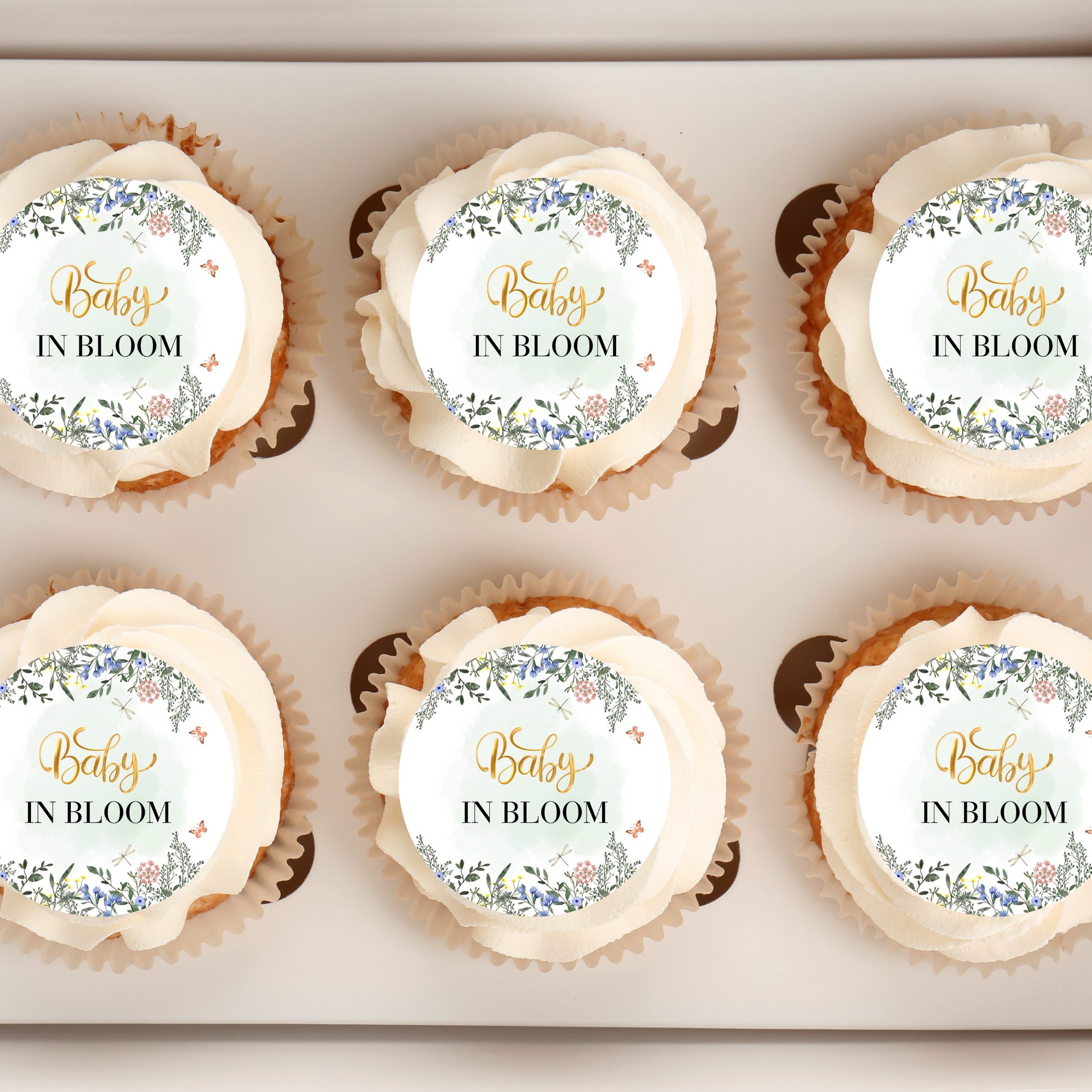 Baby In Bloom Cupcake Toppers