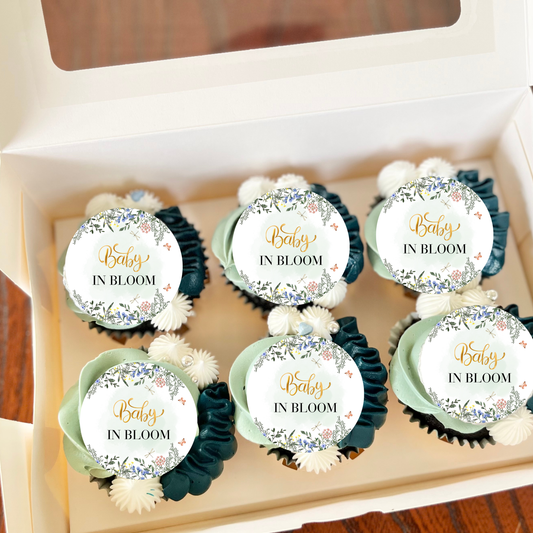 Baby In Bloom Cupcake Toppers