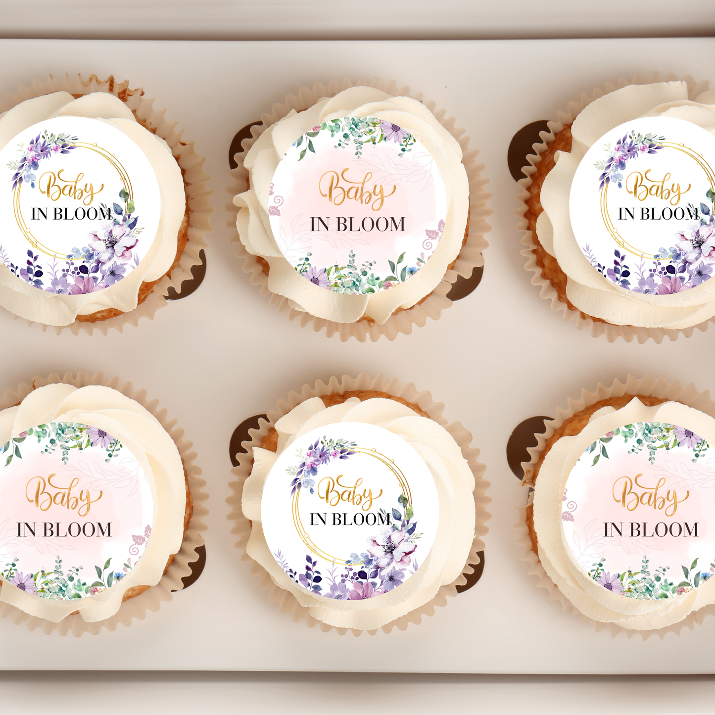 Baby In Bloom Cupcake Toppers