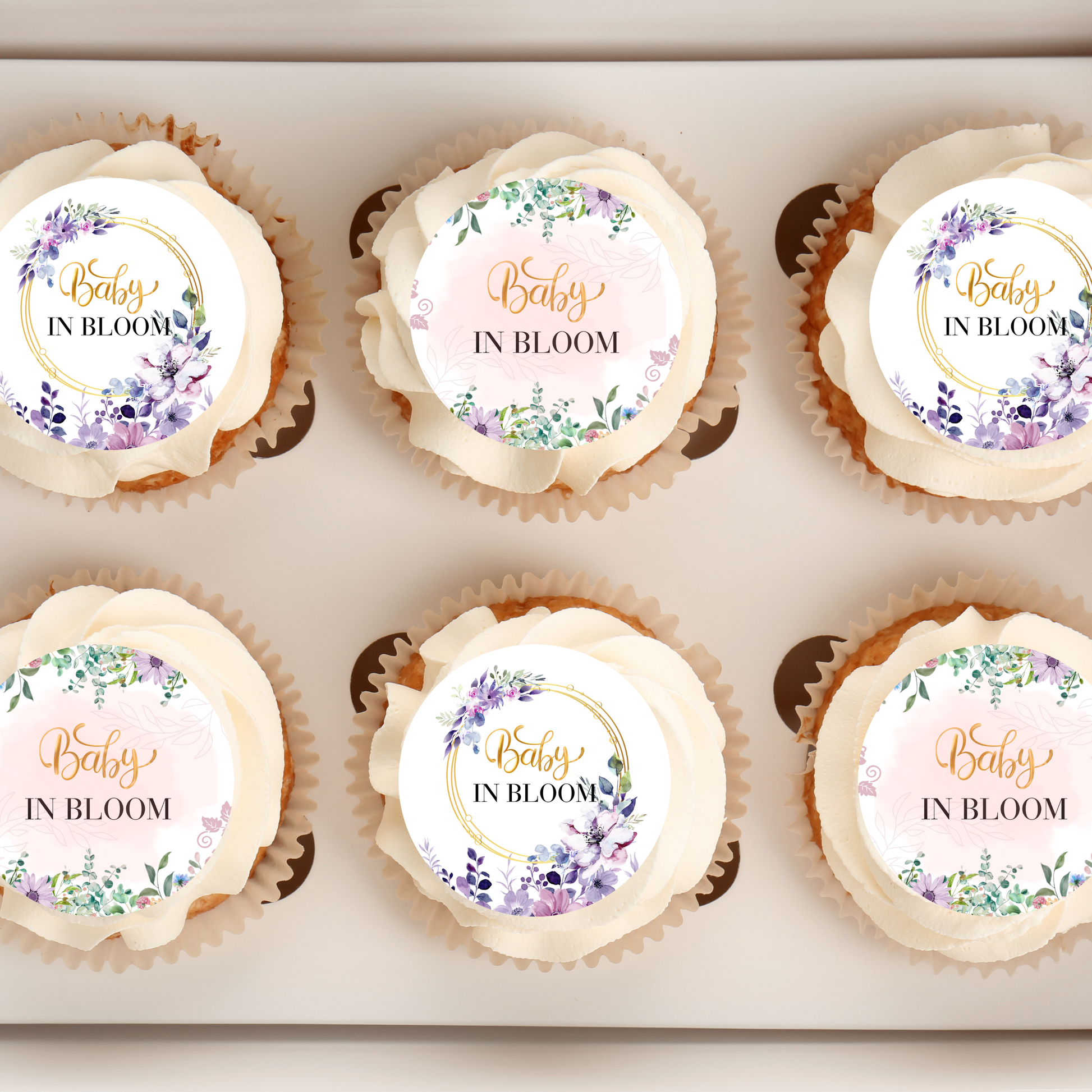 Baby In Bloom Cupcake Toppers
