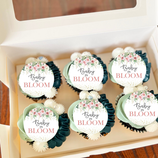Baby In Bloom Cupcake Toppers