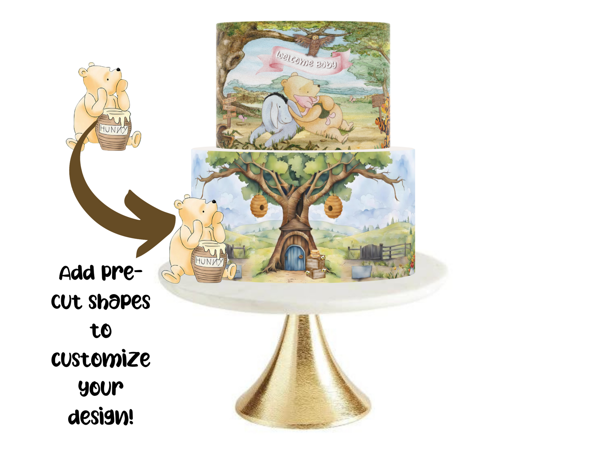 Pooh Bear Baby Shower Cake Topper