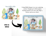 woodland birthday party cake topper first birthday cake