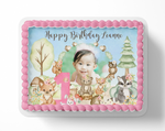 woodland birthday party cake topper first birthday cake