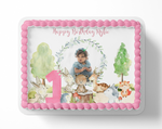 woodland birthday party cake topper first birthday cake