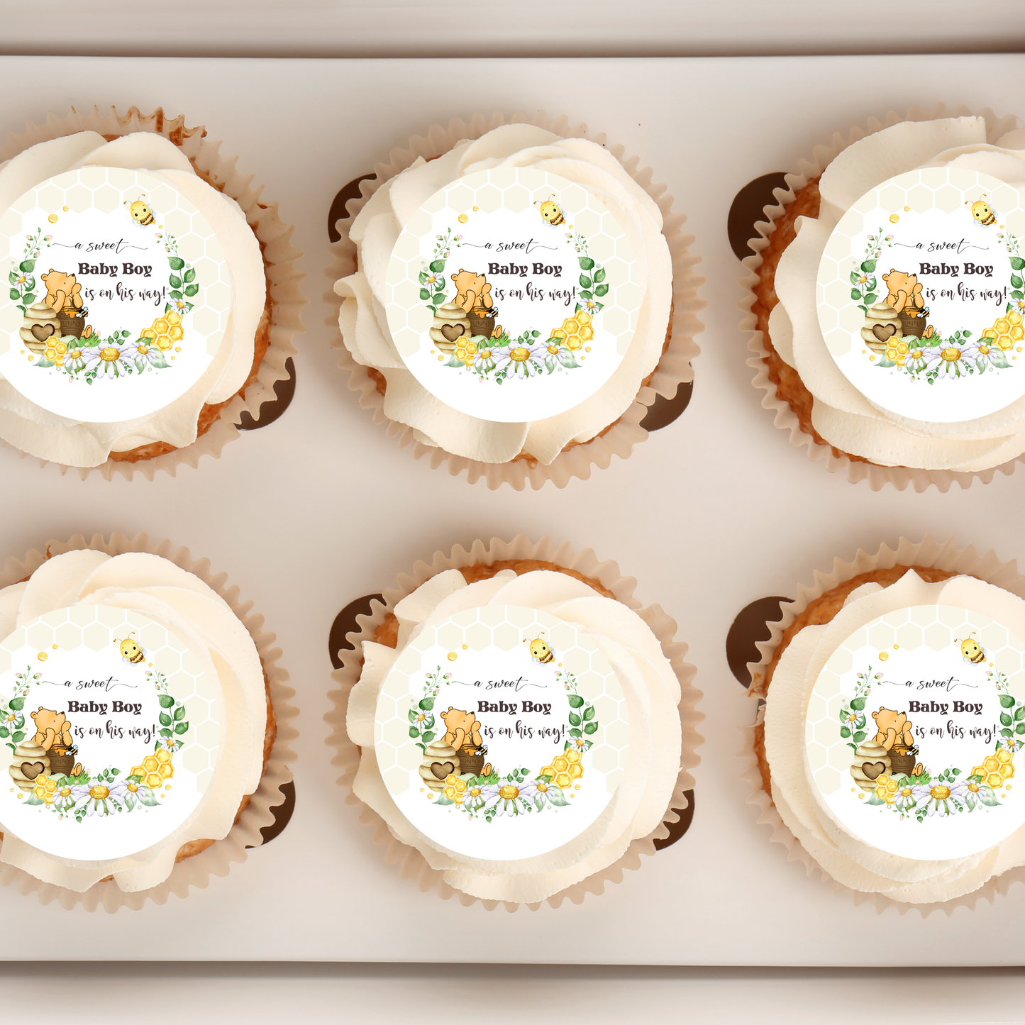 Pooh Bear Cupcake Topper Pooh Bear Baby Shower