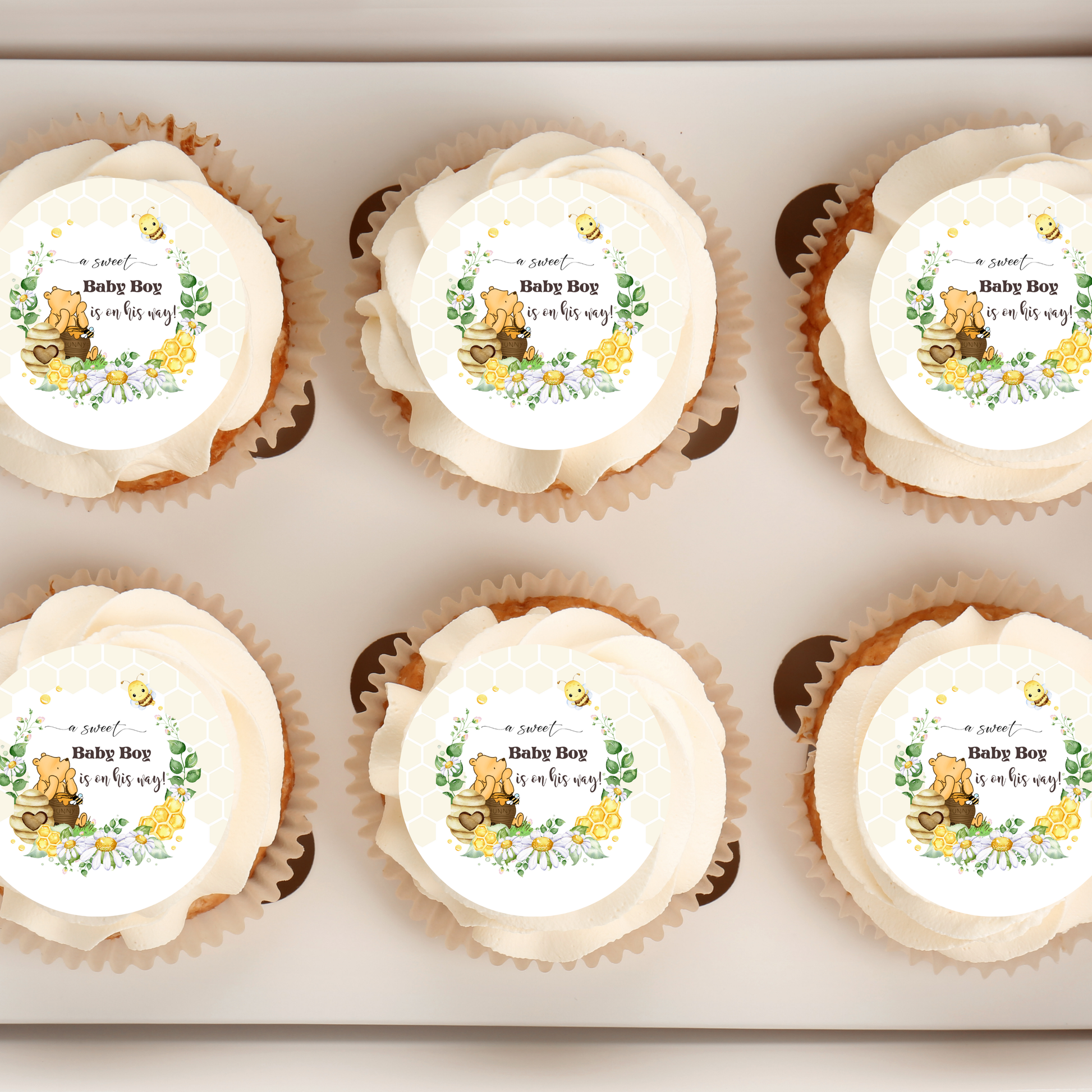 Pooh Bear Cupcake Topper Pooh Bear Baby Shower
