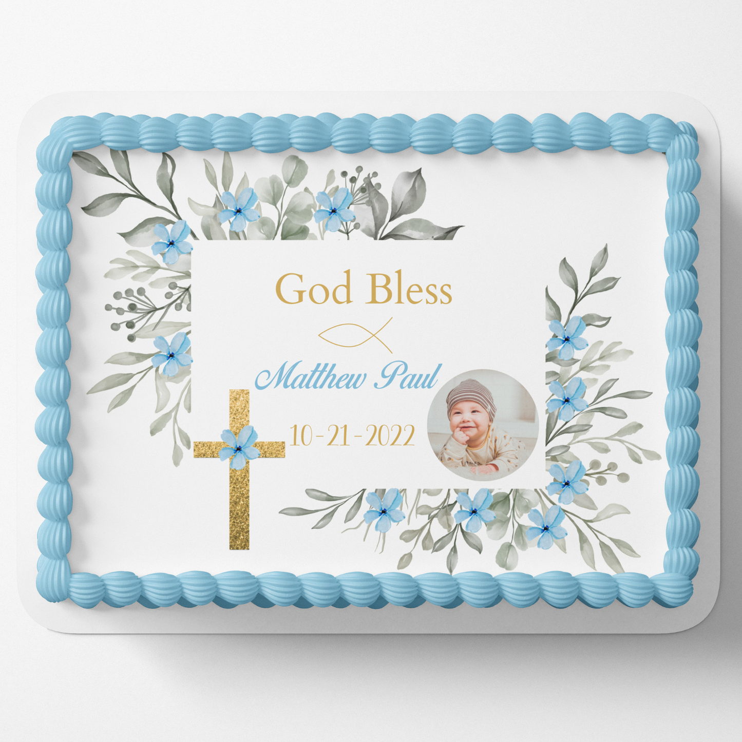 Baptism Cake Topper, Christening Cake Topper, Holy Communion, Edible Image Cake Topper