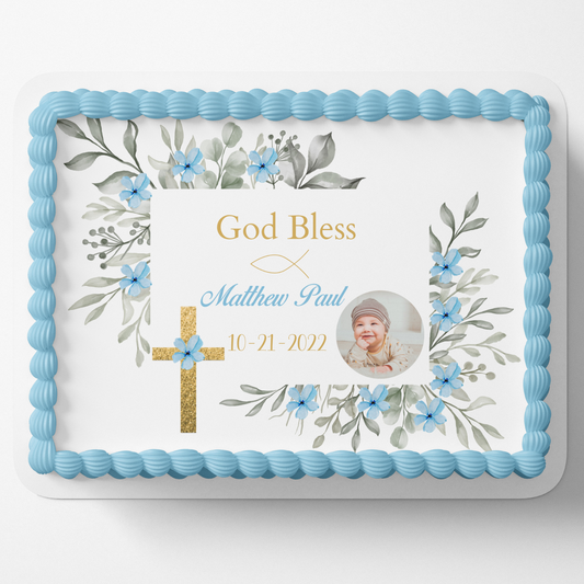 Baptism Cake Topper, Christening Cake Topper, Holy Communion, Edible Image Cake Topper
