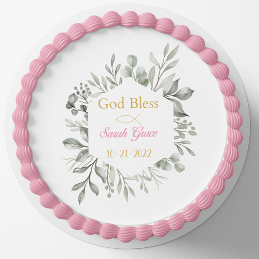 Baptism Cake Topper, Christening Cake Topper, Edible Image cake Topper, Cross Cake topper, First Holy Communion Cake Topper