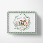 WOODLAND BABY SHOWER Cake topper edible image customizable BABY GIRL WOODLAND CAKE