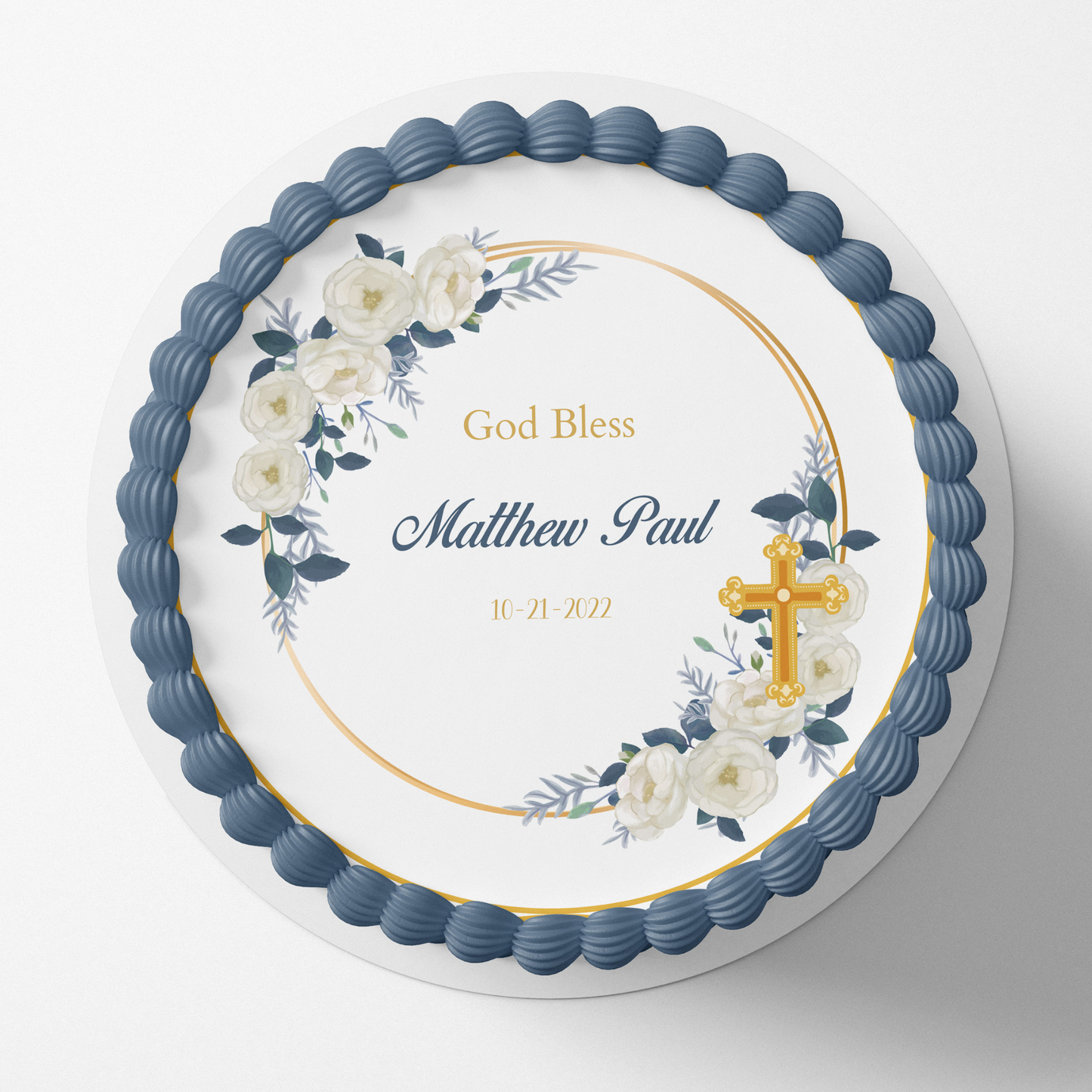 Baptism Cake Topper, Christening Cake Topper, Edible Image cake Topper, Cross Cake topper, Firt Holy Communion Cake Topper