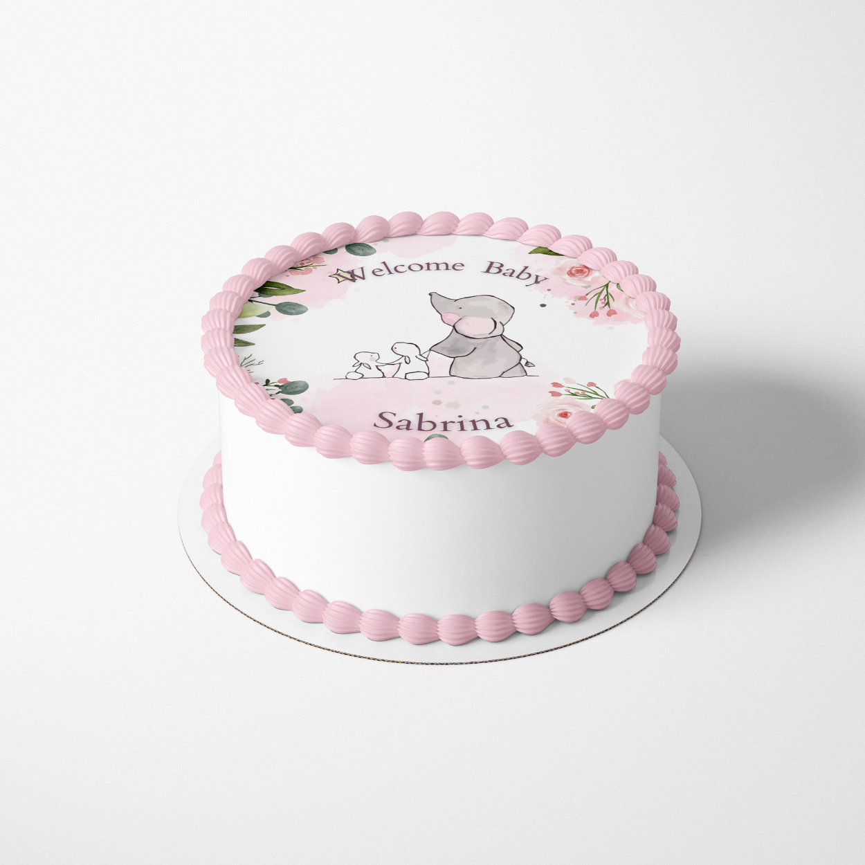 Elephant and Bunny Sheet Cake Topper