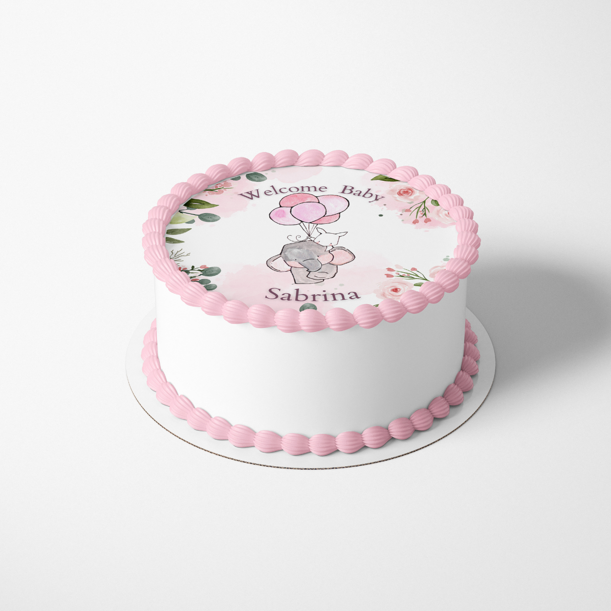 Elephant and Bunny Sheet Cake Topper