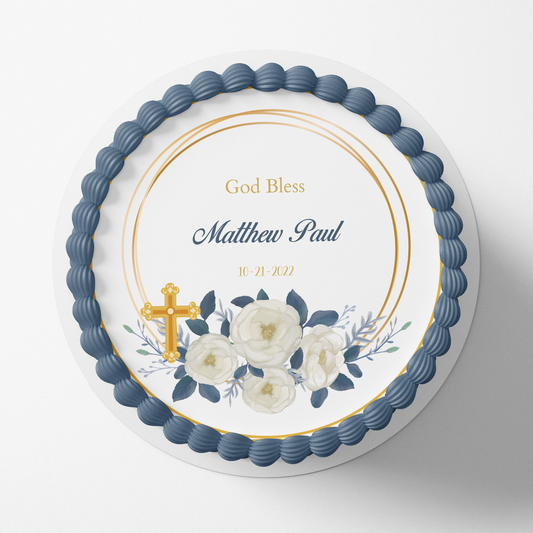 ,Baptism Cake Topper, Christening Cake Topper, Edible Image cake Topper, Cross Cake topper, First Holy Communion Cake Topper