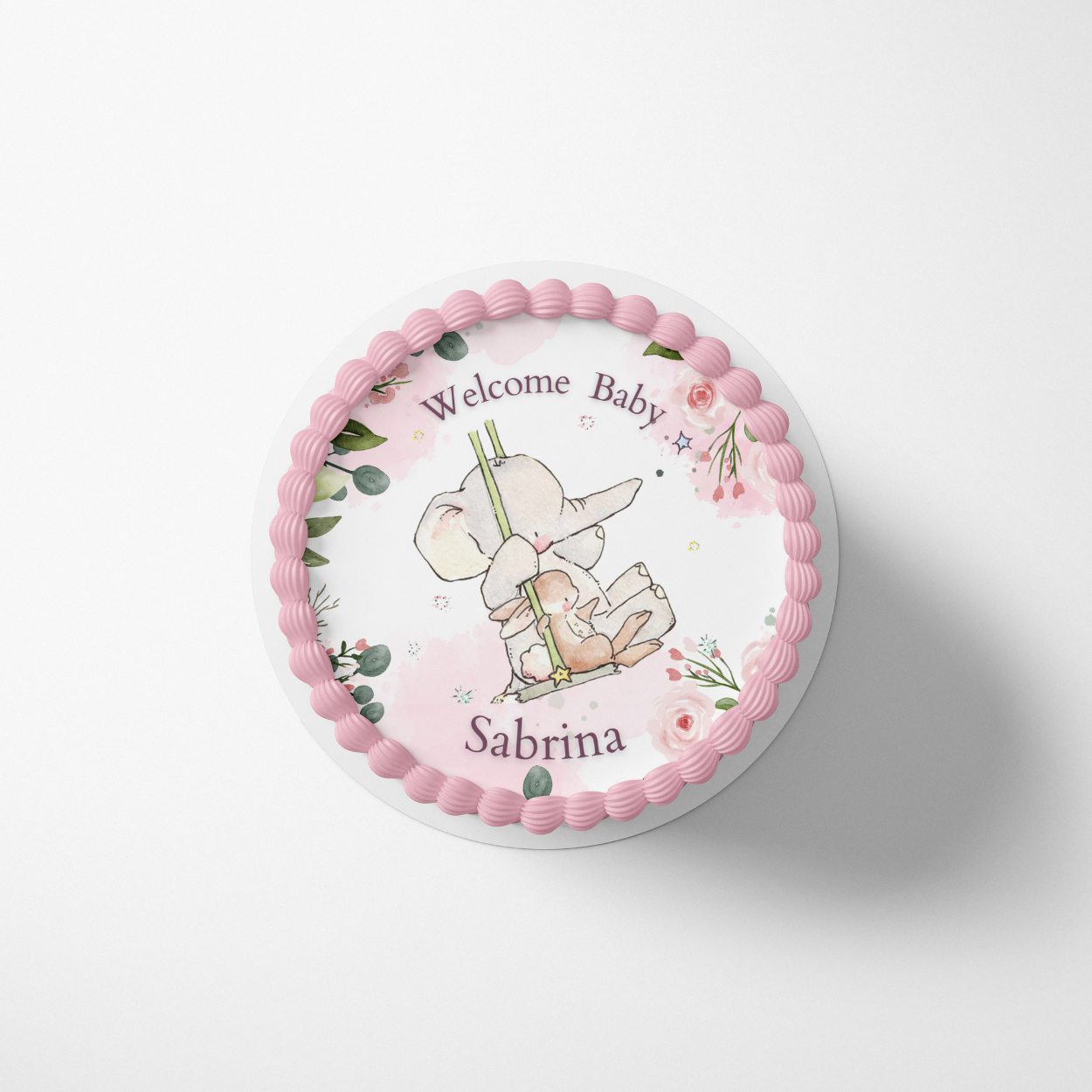 Elephant and Bunny Sheet Cake Topper