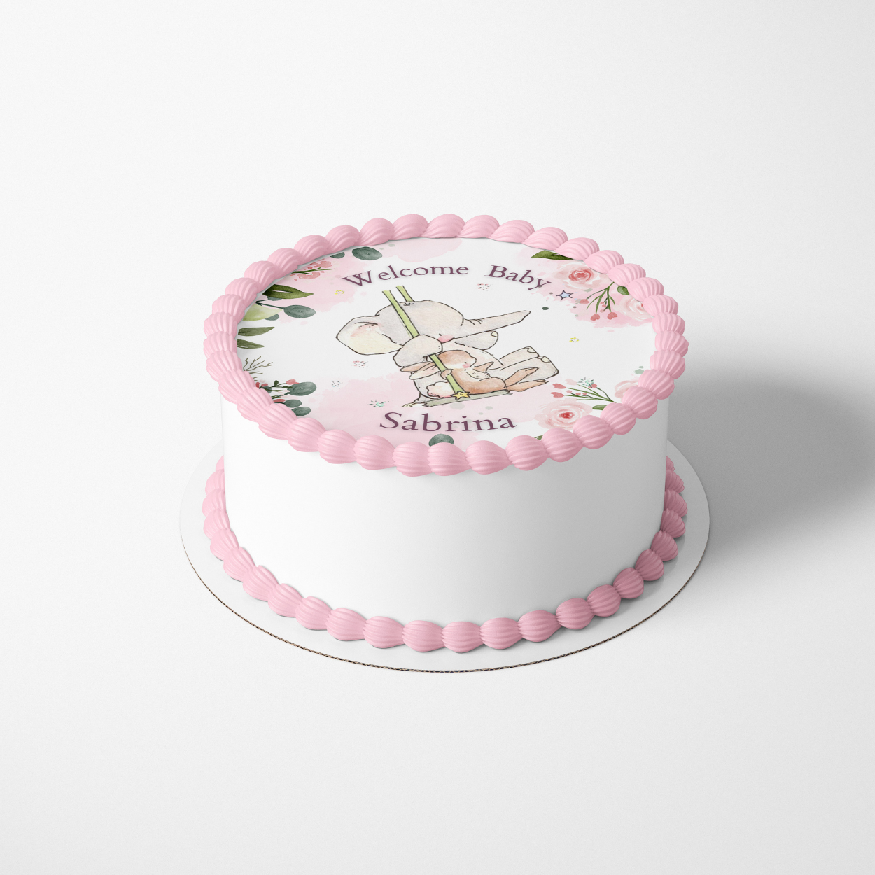 Elephant and Bunny Sheet Cake Topper
