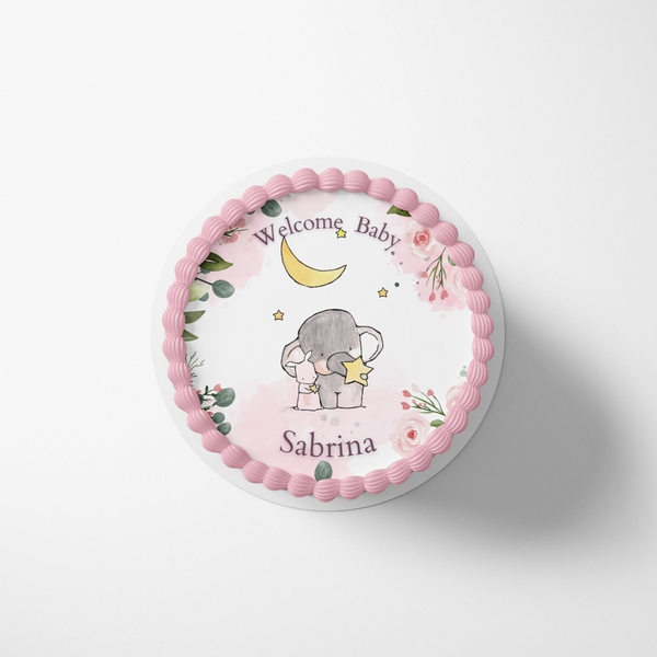 elephant Baby shower Sheet Cake Topper