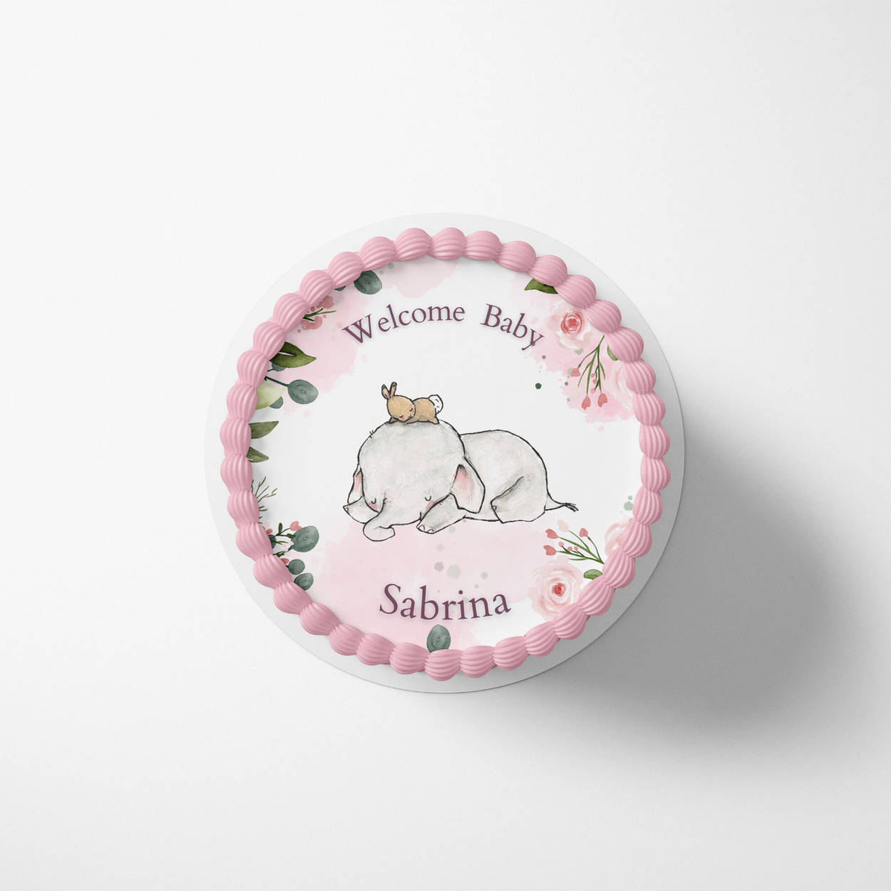 Elephant and Bunny Sheet Cake Topper