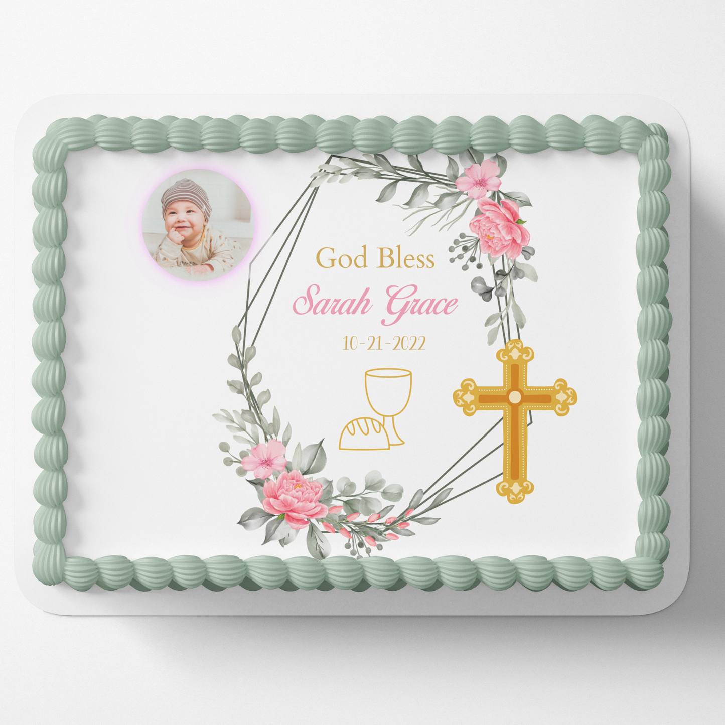 First Holy Communion Cake Topper, Baptism Cake Topper, Christening Cake Topper, Edible Image cake Topper, Cross Cake topper, Firt Holy Communion Cake Topper