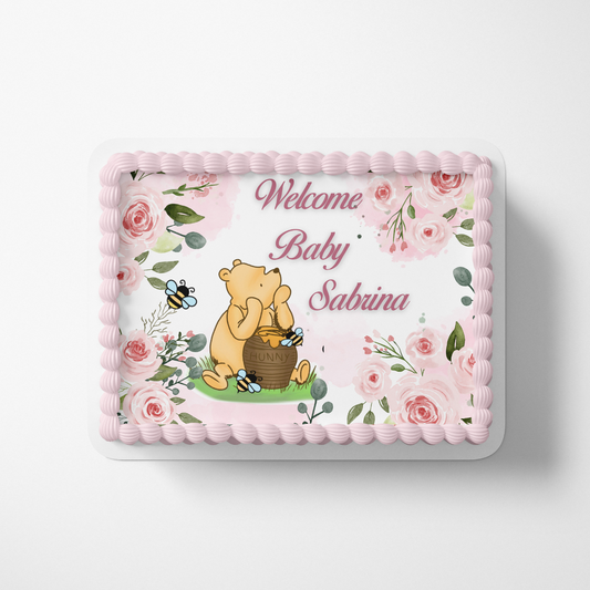 Pooh Bear Cake Topper | Baby Shower | Edible Image | Cake Photo
