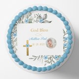 Baptism Cake Topper, Christening Cake Topper, Edible Image cake Topper, Cross Cake topper, First Holy Communion Cake Topper