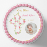 Baptism Cake Topper, Christening Cake Topper, Edible Image cake Topper, Cross Cake topper, First Holy Communion Cake Topper