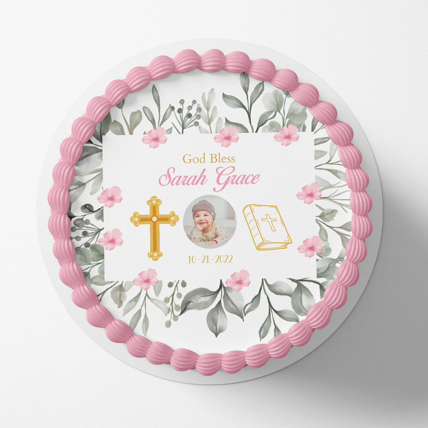 Baptism Cake Topper, Christening Cake Topper, Edible Image cake Topper, Cross Cake topper, First Holy Communion Cake Topper