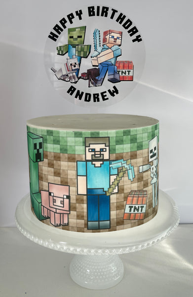 Minecraft Cake Wrap Edible Image Mindcraft Birthday Party