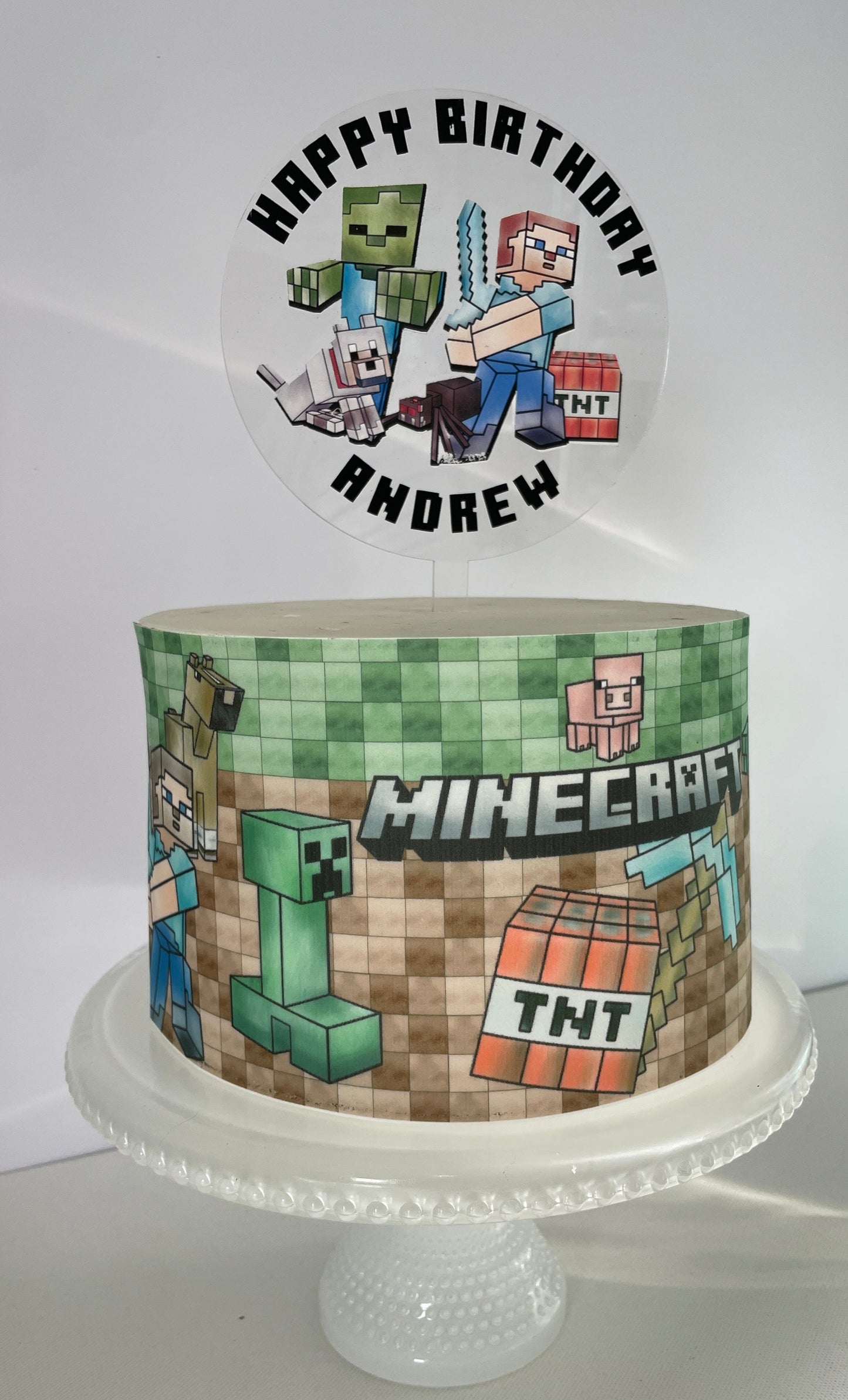 Minecraft Cake Wrap Edible Image Mindcraft Birthday Decorations