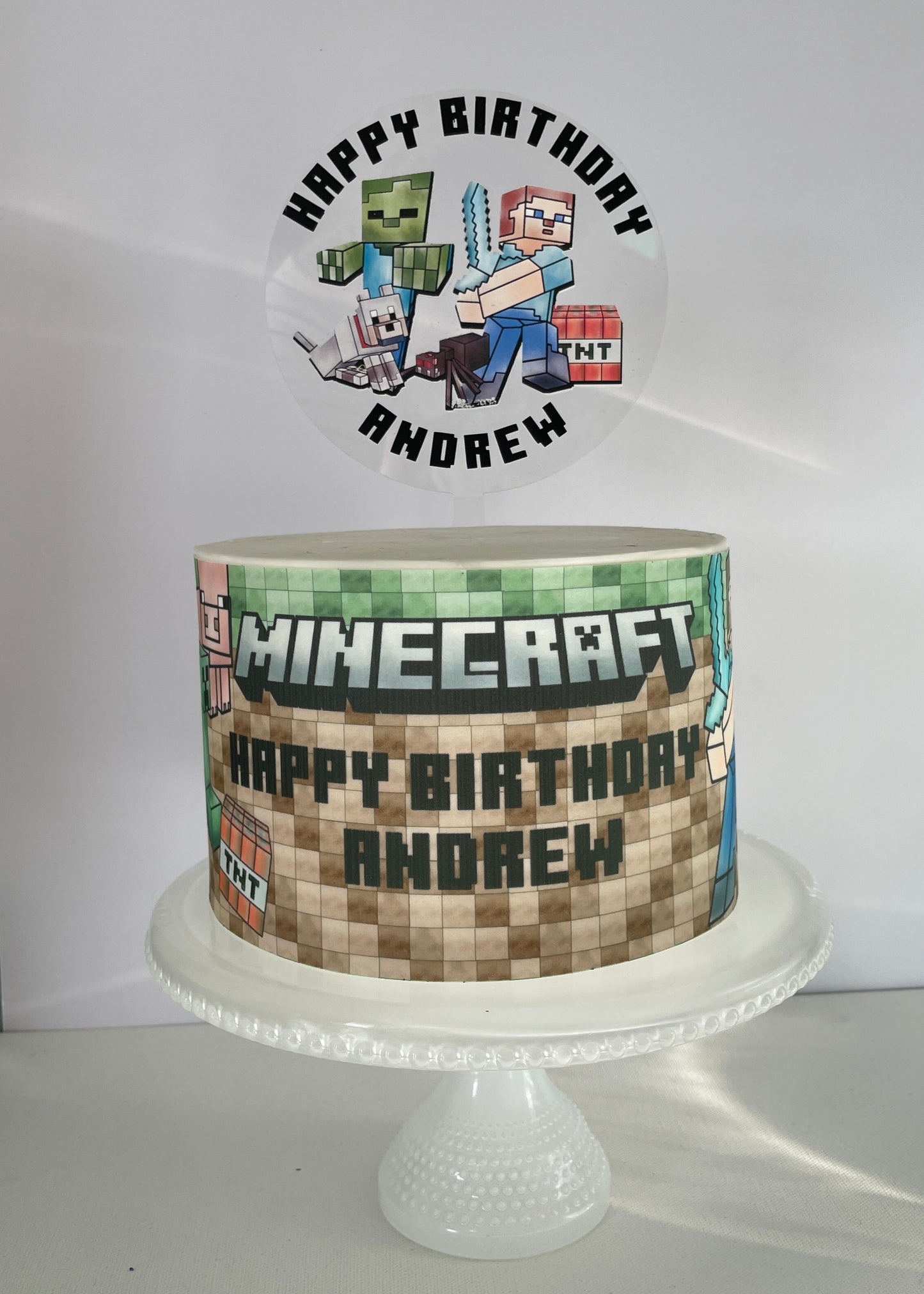 Minecraft Cake Wrap Edible Image Mindcraft Birthday Party