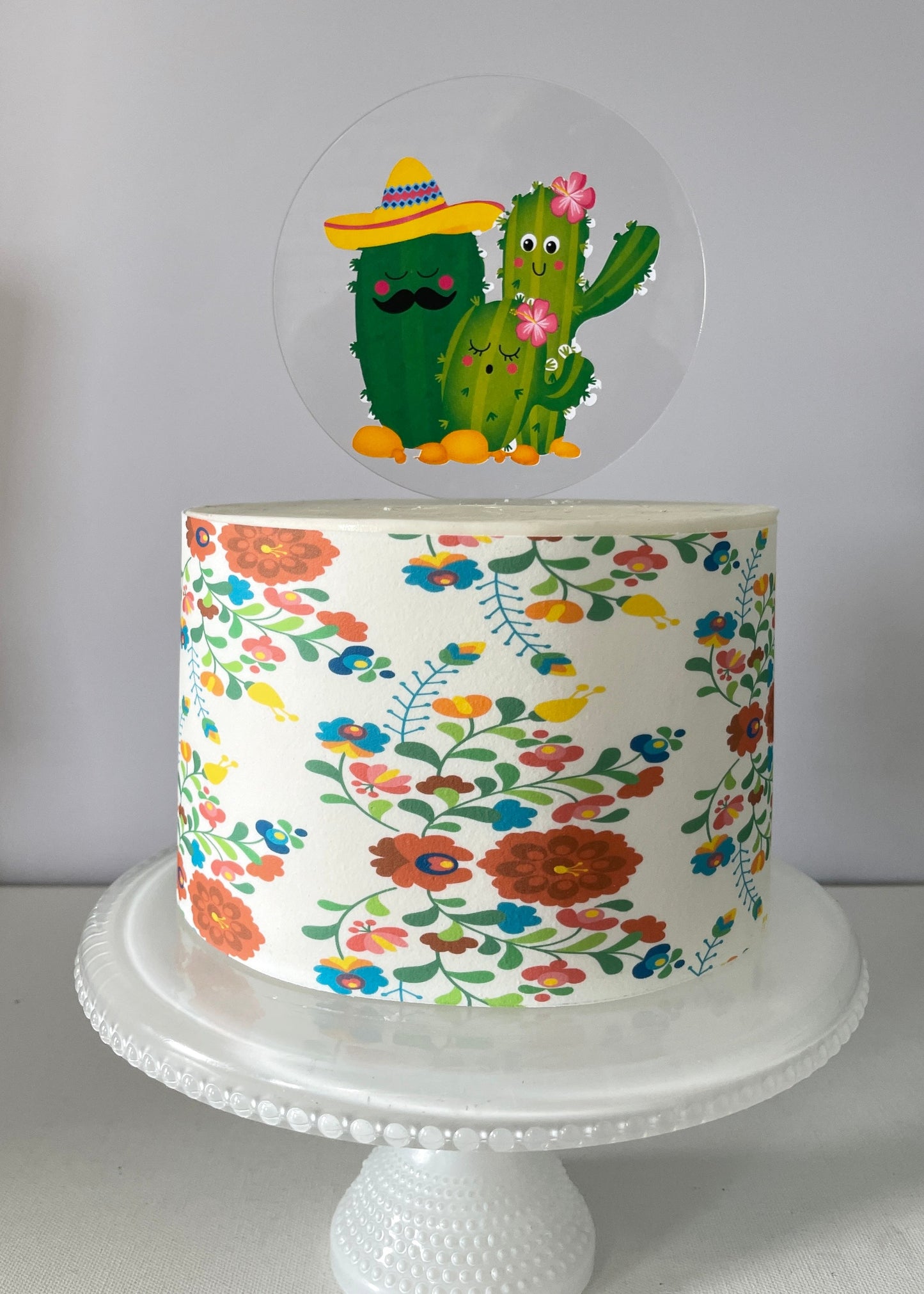 Fiesta Party Cake Decorations Edible Image Cake Wrap Mexican theme party Cinco de Mayo Day of the dead Taco Bout it Party