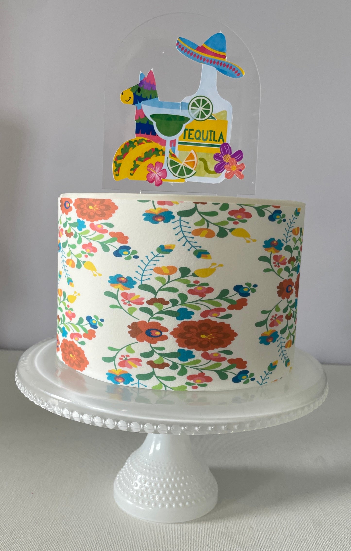 Fiesta Party Cake Decorations Edible Image Cake Wrap Mexican theme party Cinco de Mayo Day of the dead Taco Bout it Party