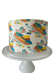 Fiesta Party Cake Decorations Edible Image CACTUS Cake Wrap Mexican theme party Cinco de Mayo Day of the dead Taco Bout it Party