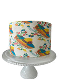 Fiesta Party Cake Decorations Edible Image CACTUS Cake Wrap Mexican theme party Cinco de Mayo Day of the dead Taco Bout it Party