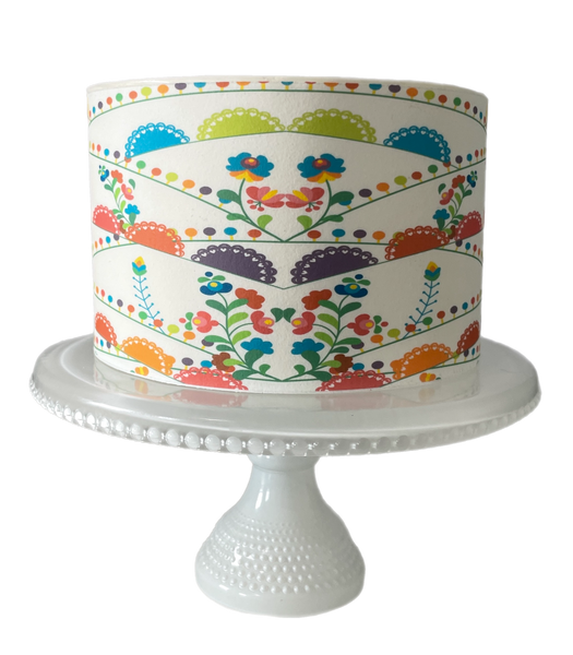 Fiesta Party Cake Decorations Edible Image Cake Wrap Mexican theme party Cinco de Mayo Day of the dead Taco Bout it Party