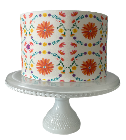 Fiesta Party Cake Decorations Edible Image Cake Wrap Mexican theme party Cinco de Mayo Day of the dead Taco Bout it Party