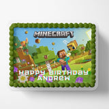 Minecraft Cake Topper Edible Image Minecraft Birthday Party Cake Topper