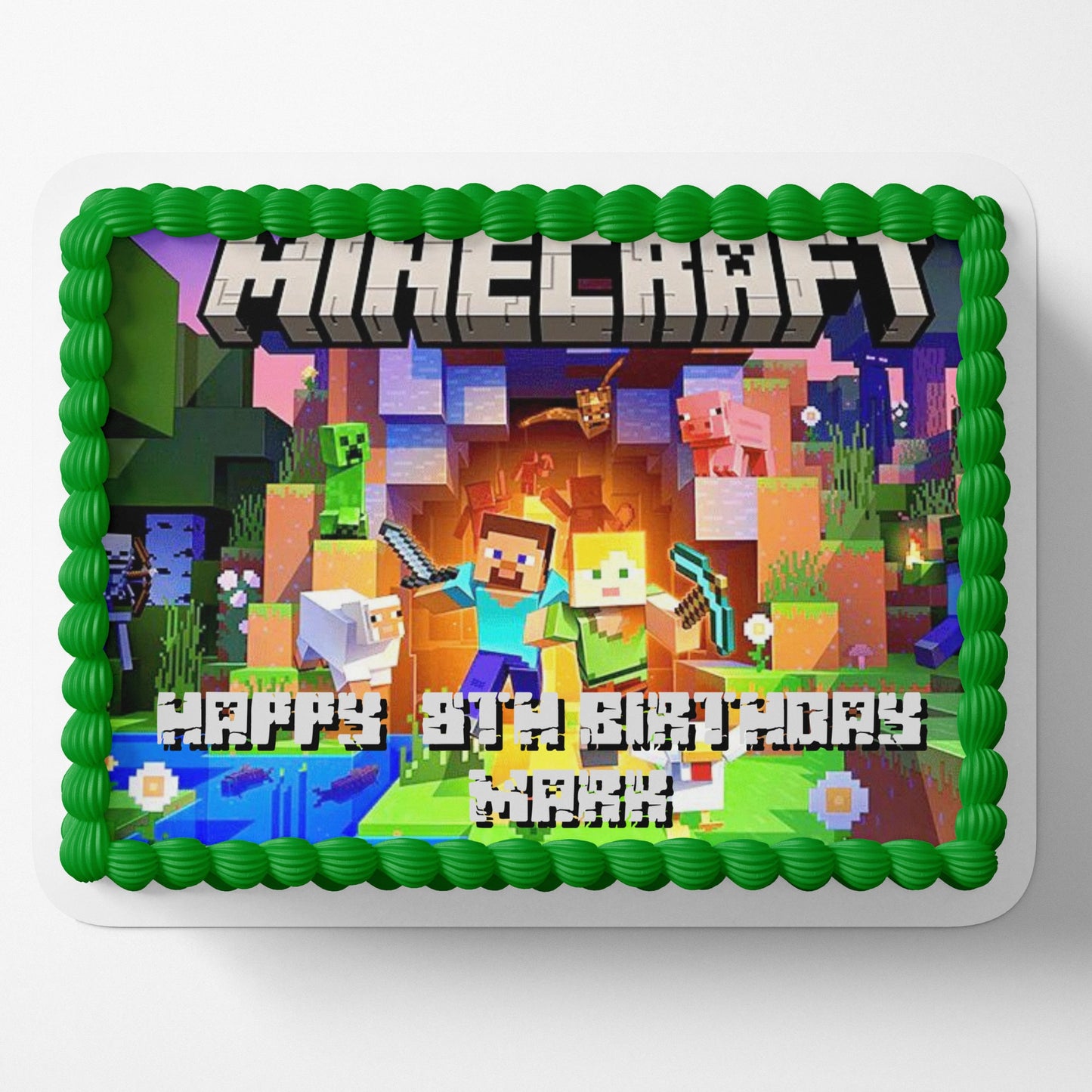 Minecraft Cake Topper Edible Image Minecraft Birthday Party Cake Topper