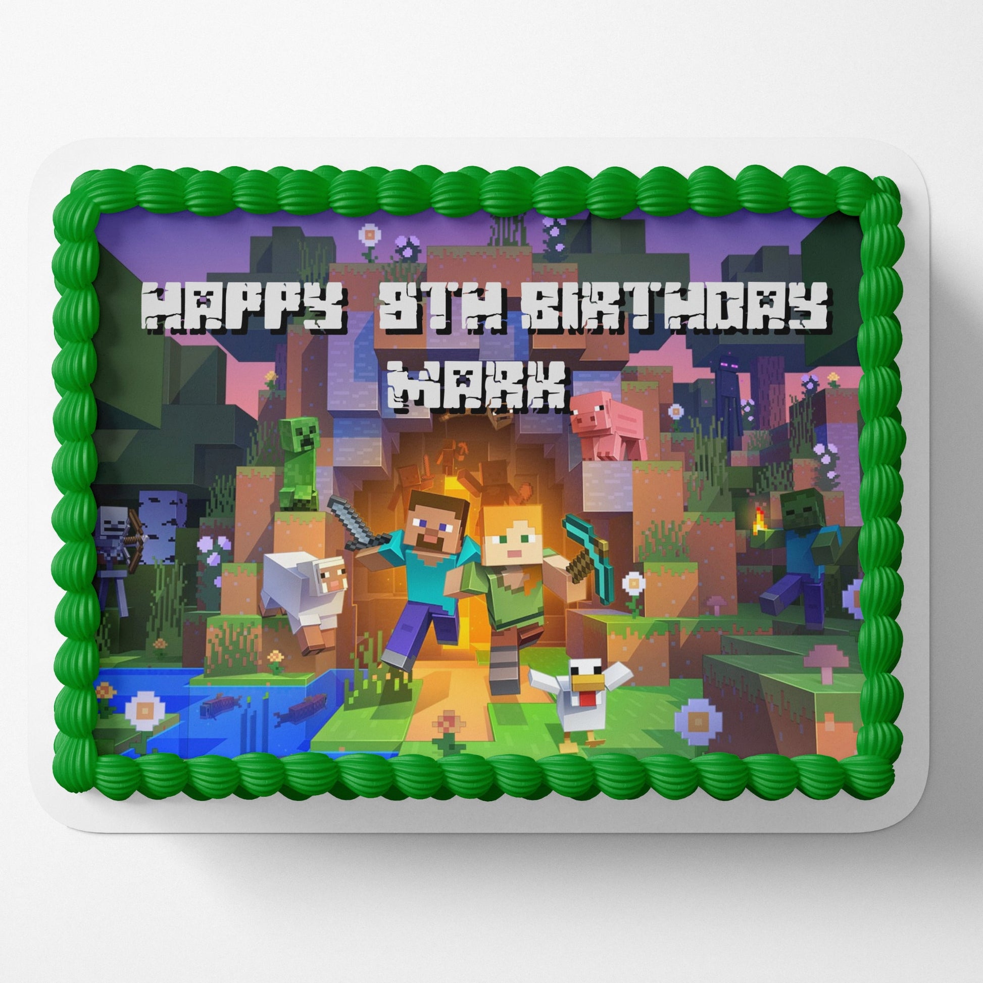 Minecraft Cake Topper Edible Image Minecraft Birthday Party Cake Topper