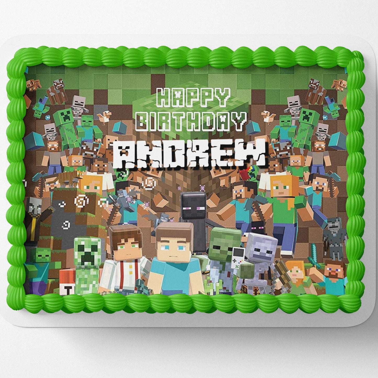 Minecraft Cake Topper Edible Image Minecraft Birthday Party Cake Topper