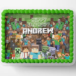 Minecraft Cake Topper Edible Image Minecraft Birthday Party Cake Topper