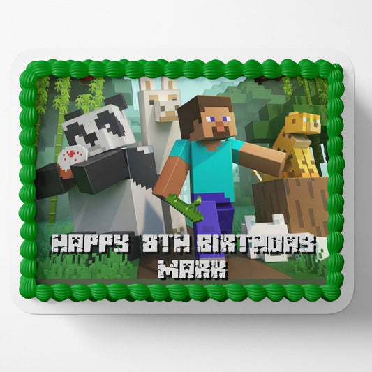 Minecraft Cake Topper Edible Image Minecraft Birthday Party Cake Topper