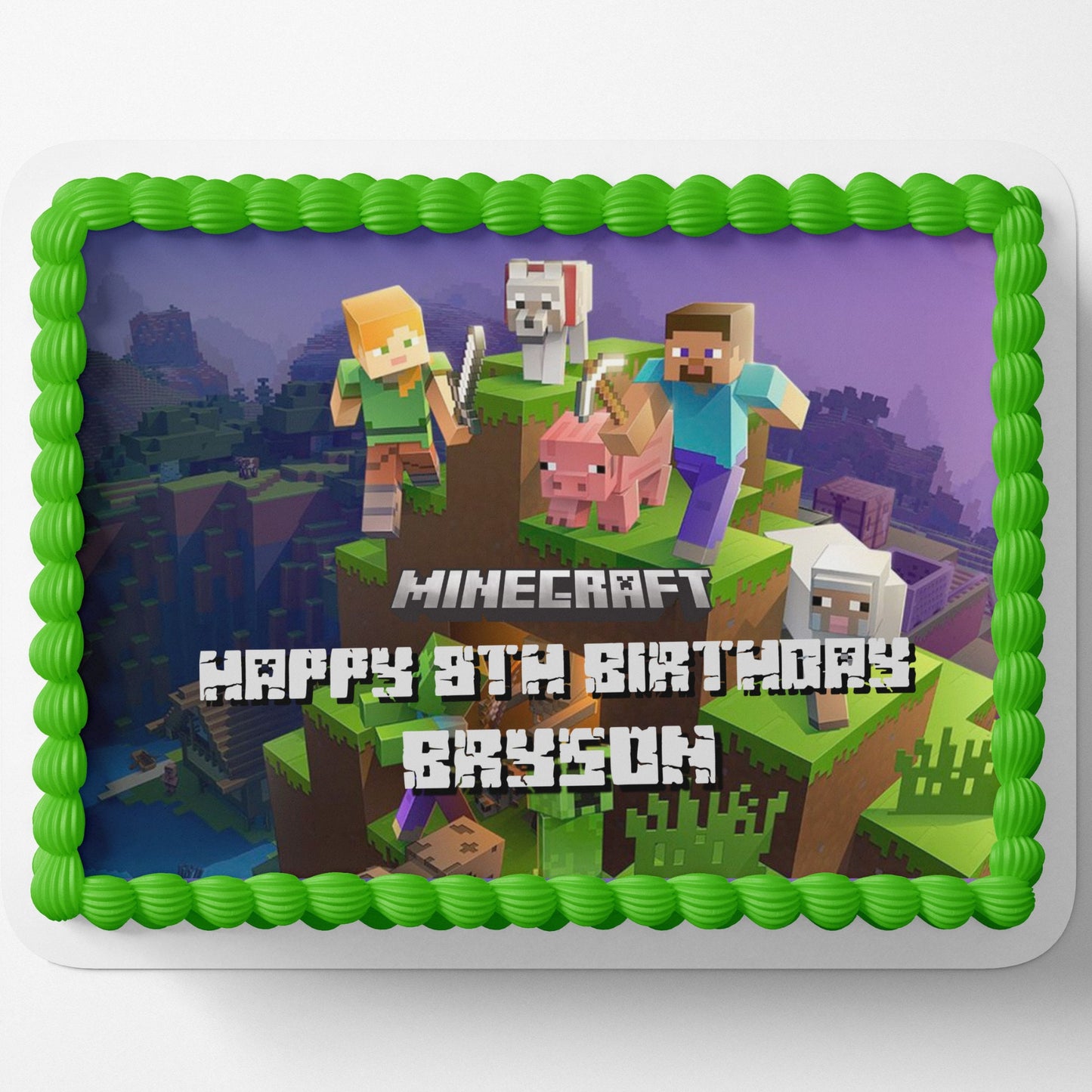 Minecraft Cake Topper Edible Image Minecraft Birthday Party Cake Topper