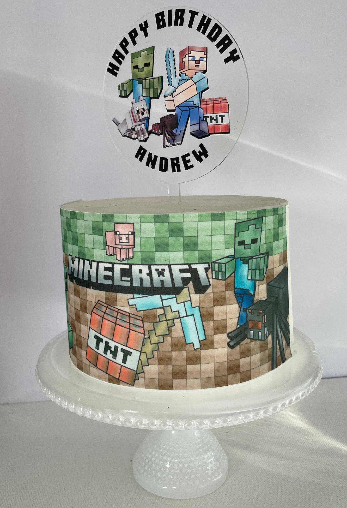 Minecraft Cake Wrap Edible Image Minecraft Birthday Party Cake Topper