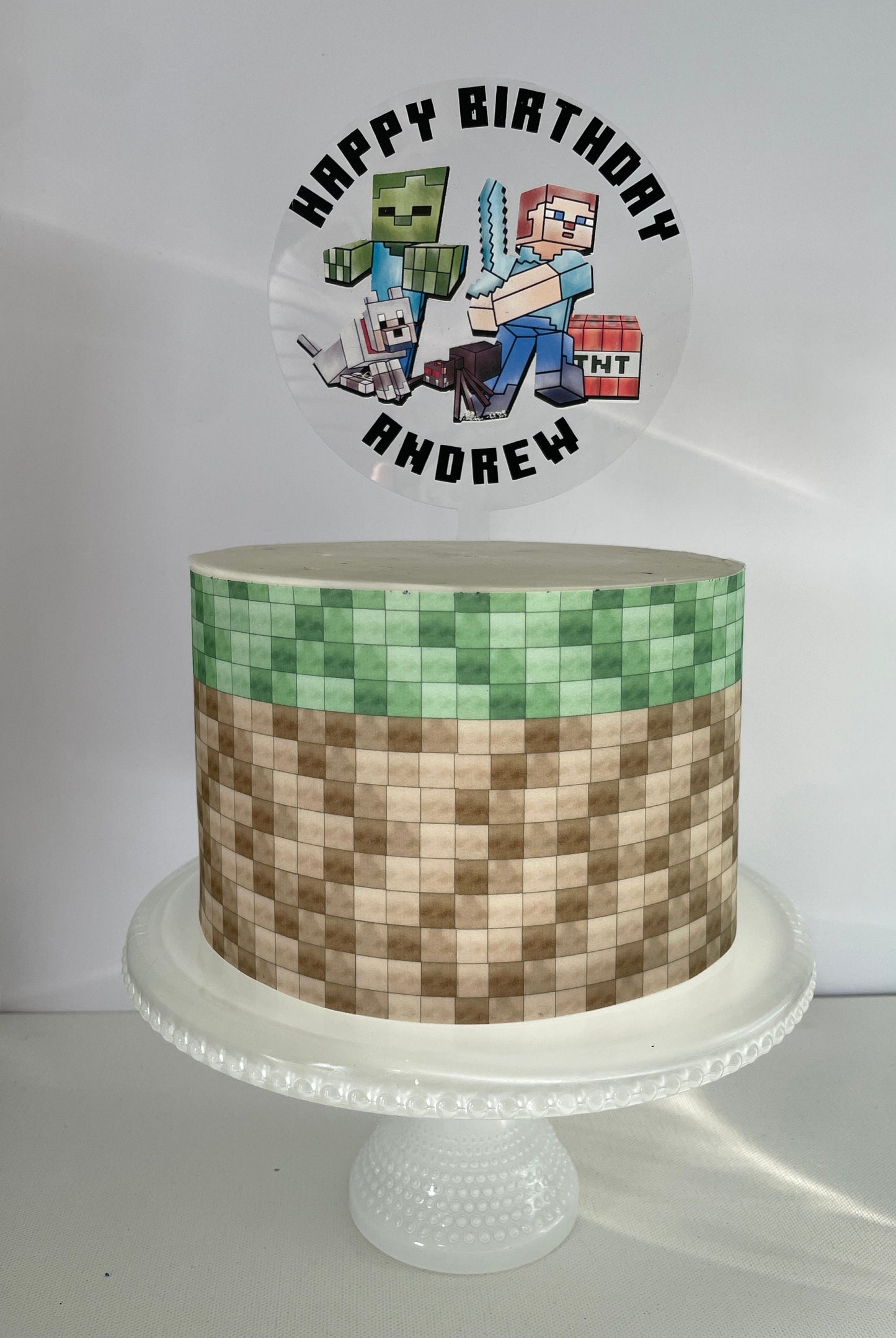 Minecraft Cake Wrap Edible Image Minecraft Birthday Party Cake Topper