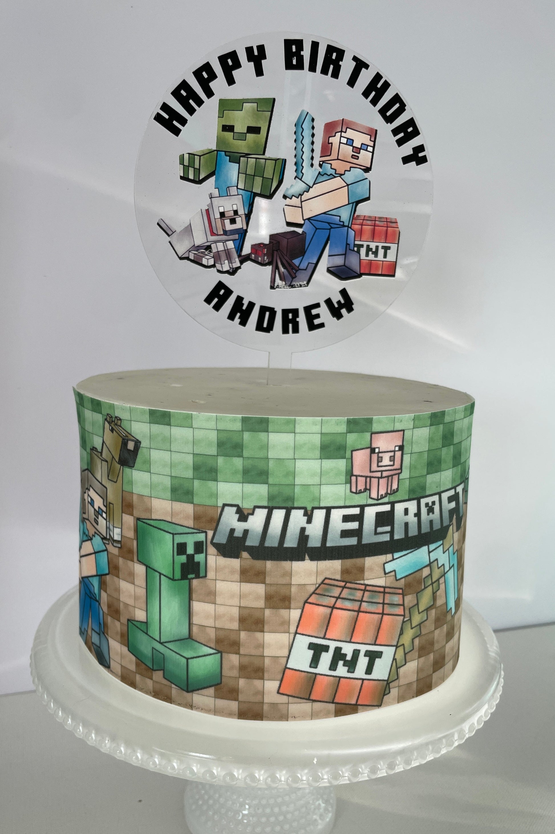 Minecraft Cake Wrap Edible Image Minecraft Birthday Party Cake Topper