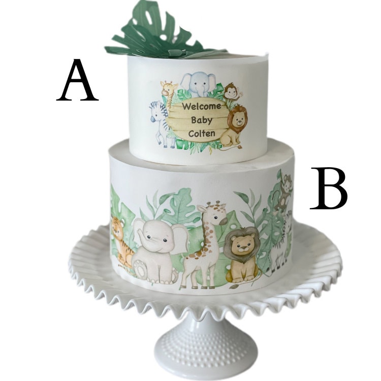 SAFARI BABY SHOWER Cake Edible Image Jungle Baby Shower cake topper Safari cake topper