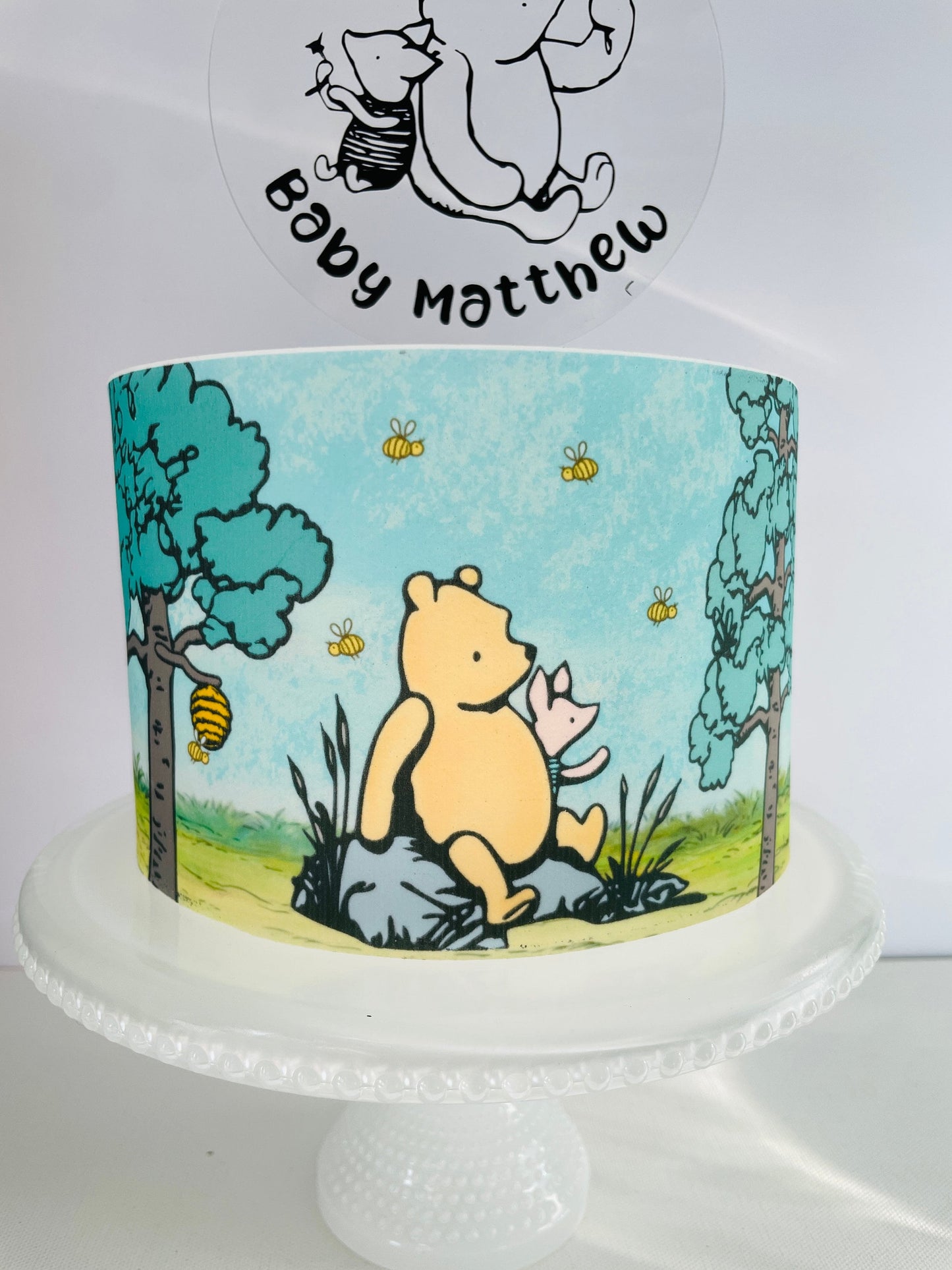 Pooh Bear Cake Wraps | Edible Images for Tiered Baby Shower Cakes