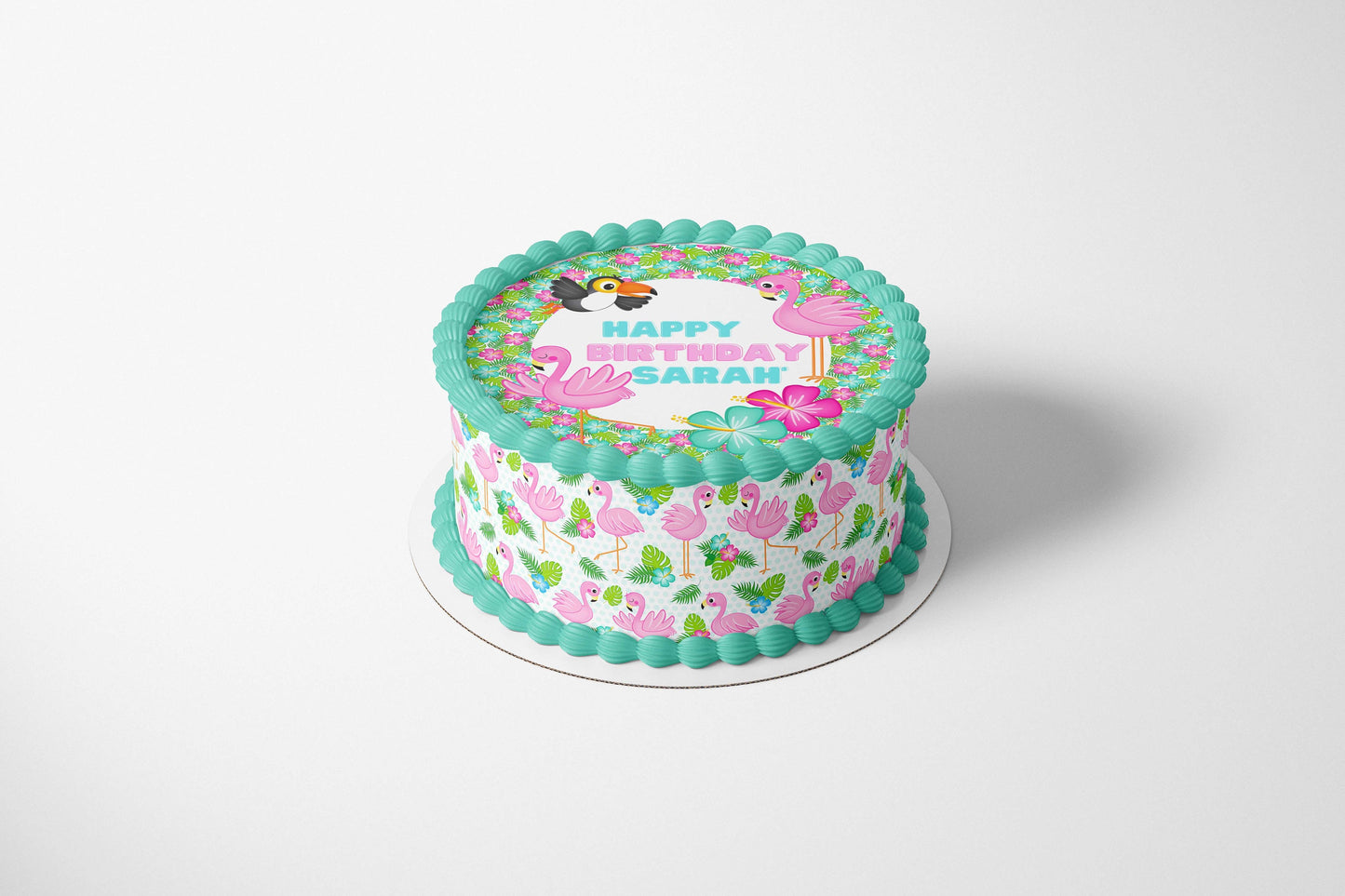 TROPICAL BEACH PARTY Edible Image Edible Paper Tropical party Flamingo cake topper beach party cactus party cactus cake Succulent